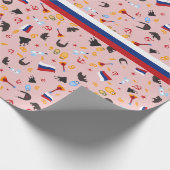 愛ロシア人の旗が付いているロシアから ラッピングペーパー (角)