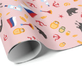 愛ロシア人の旗が付いているロシアから ラッピングペーパー (ロールコーナー)