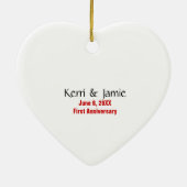 "愛一年中の休日"の陶磁器の記念品です セラミックオーナメント (裏面)