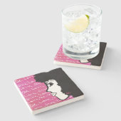 愛与えの石コースター ストーンコースター (横)