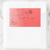 愛与え愛 長方形シール (バッグ)