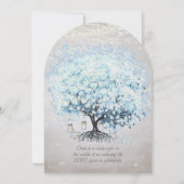 愛与え私たち童話ハートリーフ結婚ツリー 招待状 (裏面)