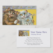 愛両面ペット付き添いカードのビクトリアンな猫 名刺 (正面/裏面)