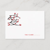 愛中国のさくらんぼ花咲き赤桜結婚 プレイスカード (正面)