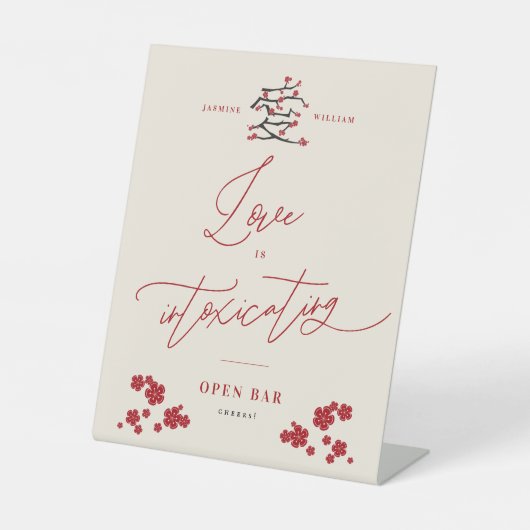 愛中国のさくらんぼ花愛は酔っている 台座サイン (正面)