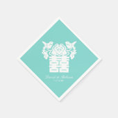 愛中国のの鳥の二重の幸福のシンボル スタンダードカクテルナプキン (角)