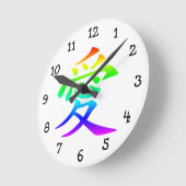 愛中国のキャラクター ラウンド壁時計 (傾斜)