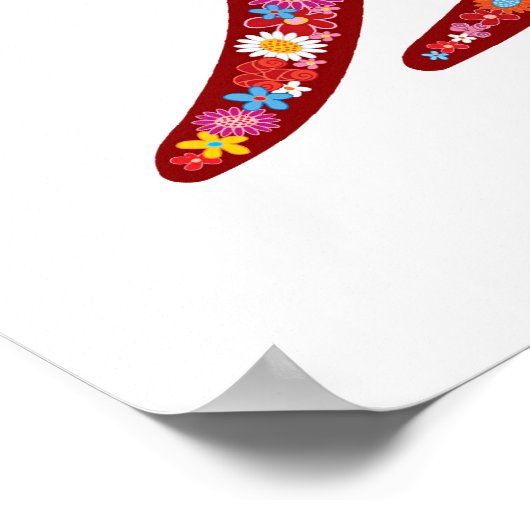 愛中国の愛春の花漢字シンボルロゴ ポスター (角)