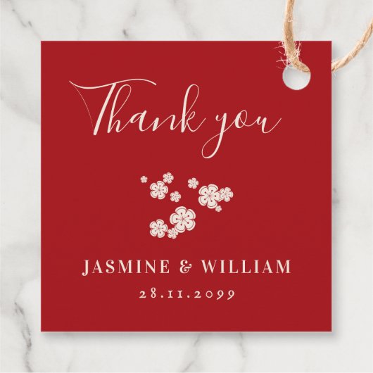 愛中国の赤さくらんぼ婚約 フェイバータグ (裏面)