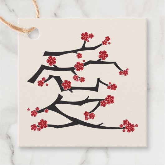 愛中国の赤さくらんぼ婚約 フェイバータグ (正面)