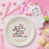 愛中国の赤さくらんぼ婚約 ペーパープレート (パーティー)