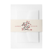 愛中国の赤さくらんぼ婚約 招待状ベリーバンド (正面例)