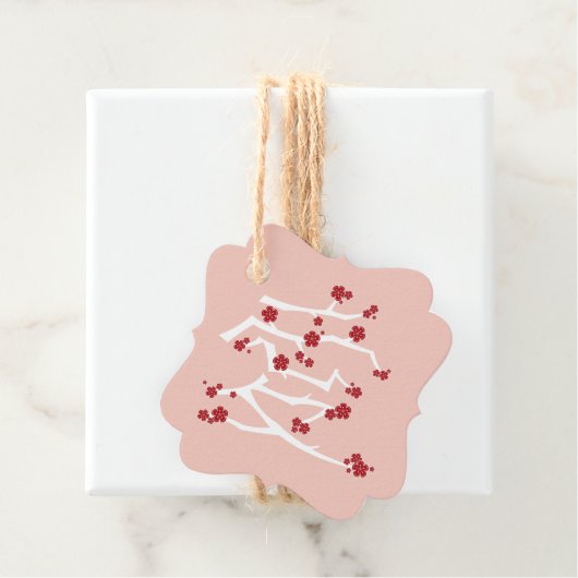 愛中国の赤さくらんぼ花婚約Fav フェイバータグ (インサイチュ)