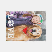 愛人パーソナライズされた愛愛肉印刷ドッグフォト フリースブランケット (正面(横))