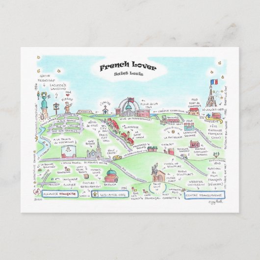 愛人フランスの小はがき ポストカード (正面)