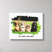 愛人ママ犬ねこ親写真名 キャンバスプリント (正面)