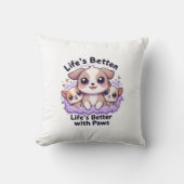 愛人向けのかわいい子犬と足の人生が良い クッション (正面)