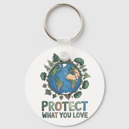 愛保護しること» Environmental Earthデザイン キーホルダー (正面)