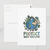 愛保護しること» Environmental Earthデザイン ポストカード (正面/裏面)