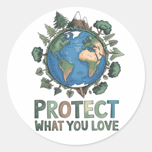 愛保護しること» Environmental Earthデザイン ラウンドシール (正面)