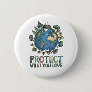 愛保護しること» Environmental Earthデザイン 缶バッジ