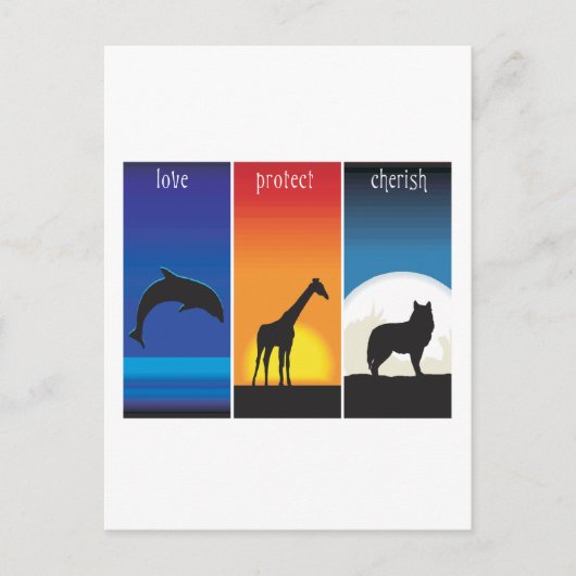 愛保護と愛の動物 ポストカード (正面)