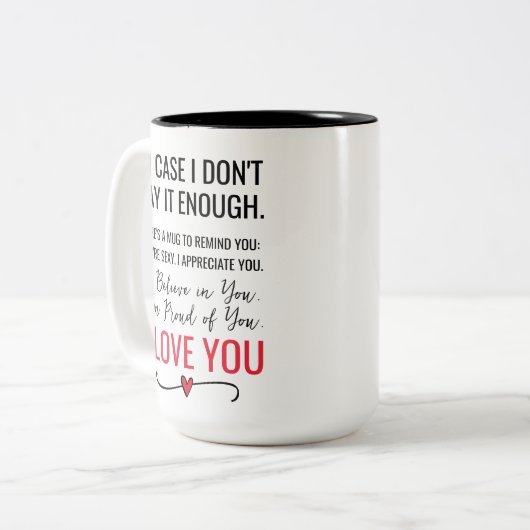 愛信じす誇りを持ったる記念日 ツートーンマグカップ (正面左)