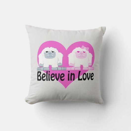 愛信じで！キュートなイェティス クッション (正面)