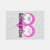 愛信じで！キュートなイェティス フリースブランケット (正面(横))