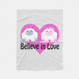 愛信じで！キュートなイェティス フリースブランケット