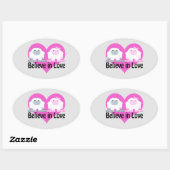 愛信じで!キュートなイェティス 楕円形シール (シート)