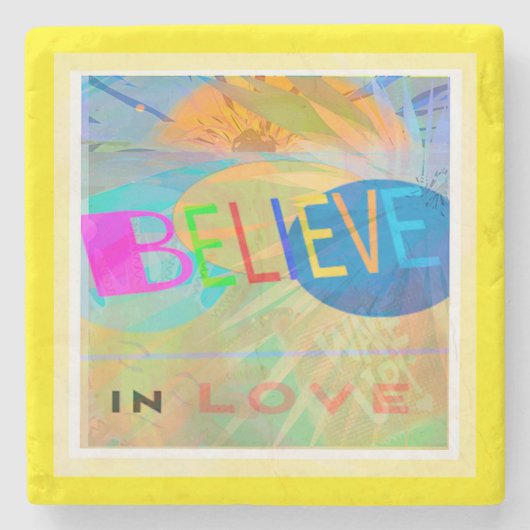 愛信じの層モダンアートストーンコースター ストーンコースター (正面)