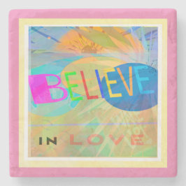 愛信じの層モダンアートストーンコースター ストーンコースター