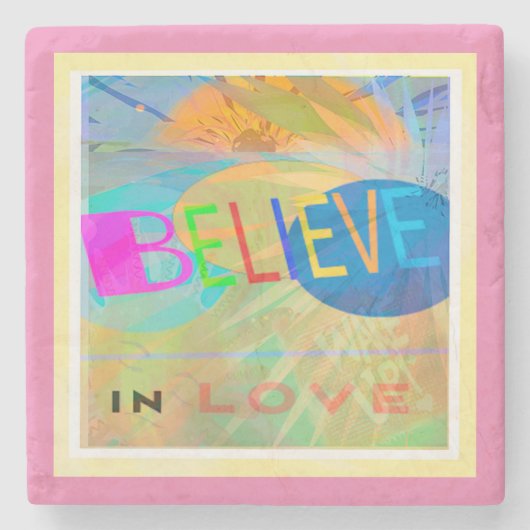 愛信じの層モダンアートストーンコースター ストーンコースター (正面)