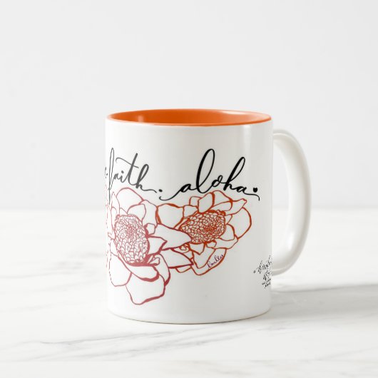 愛信頼のアロハトーチのショウガのマグ ツートーンマグカップ (正面右)