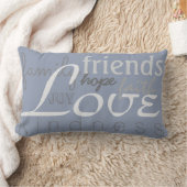 愛信頼家族の灰色の青い装飾用クッション ランバークッション (ブランケット)