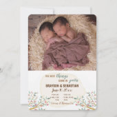 愛写真の誕生の発表の枝 案内状 (正面)