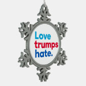 "愛切札憎悪" スノーフレークピューターオーナメント (左)