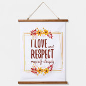 愛前向きと人生の受け入れの肯定 吊り下げ型タペストリー (正面)