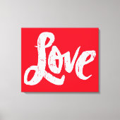 愛動揺してレタリング書道レッドホワイト キャンバスプリント (正面)