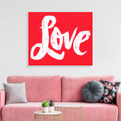 愛動揺してレタリング書道レッドホワイト キャンバスプリント (インサイチュ (リビング))
