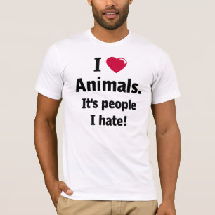 愛動物の憎悪の人々のTシャツ Tシャツ