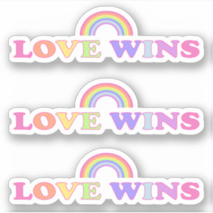 愛勝利- LGBT/ゲイプライドの虹 シール
