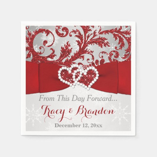 愛包まれたでハートのナ結婚プキン スタンダードカクテルナプキン (正面)