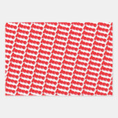 愛包まれた赤恋タイポグラフィ書 ラッピングペーパーシート (正面3)