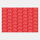愛包まれた赤恋タイポグラフィ書 ラッピングペーパーシート (正面2)