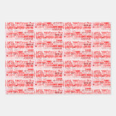 愛包まれた赤恋タイポグラフィ書 ラッピングペーパーシート (正面)