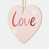 愛原稿のデザインは赤及び白を飾ります セラミックオーナメント (左)