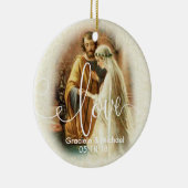 愛原稿は|の結婚の花嫁の新郎の上にありました セラミックオーナメント (右)