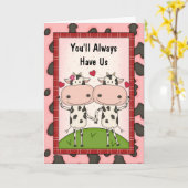 愛及びサポート-牛 カード (黄色い花)